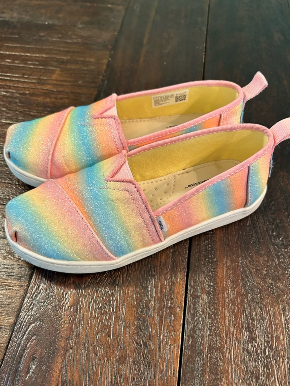 Toms Kids Glitter Rainbow Slip-On Sneakers